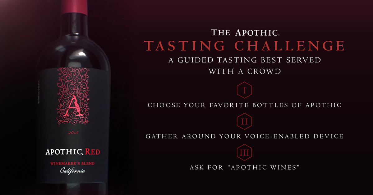 ApothicWine's tweet image. If you’re looking for an ordinary tasting, we can’t help you with that. If you want a unique wine experience to share with your friends, try the Apothic Tasting Challenge. apothic.com/tasting #Apothic