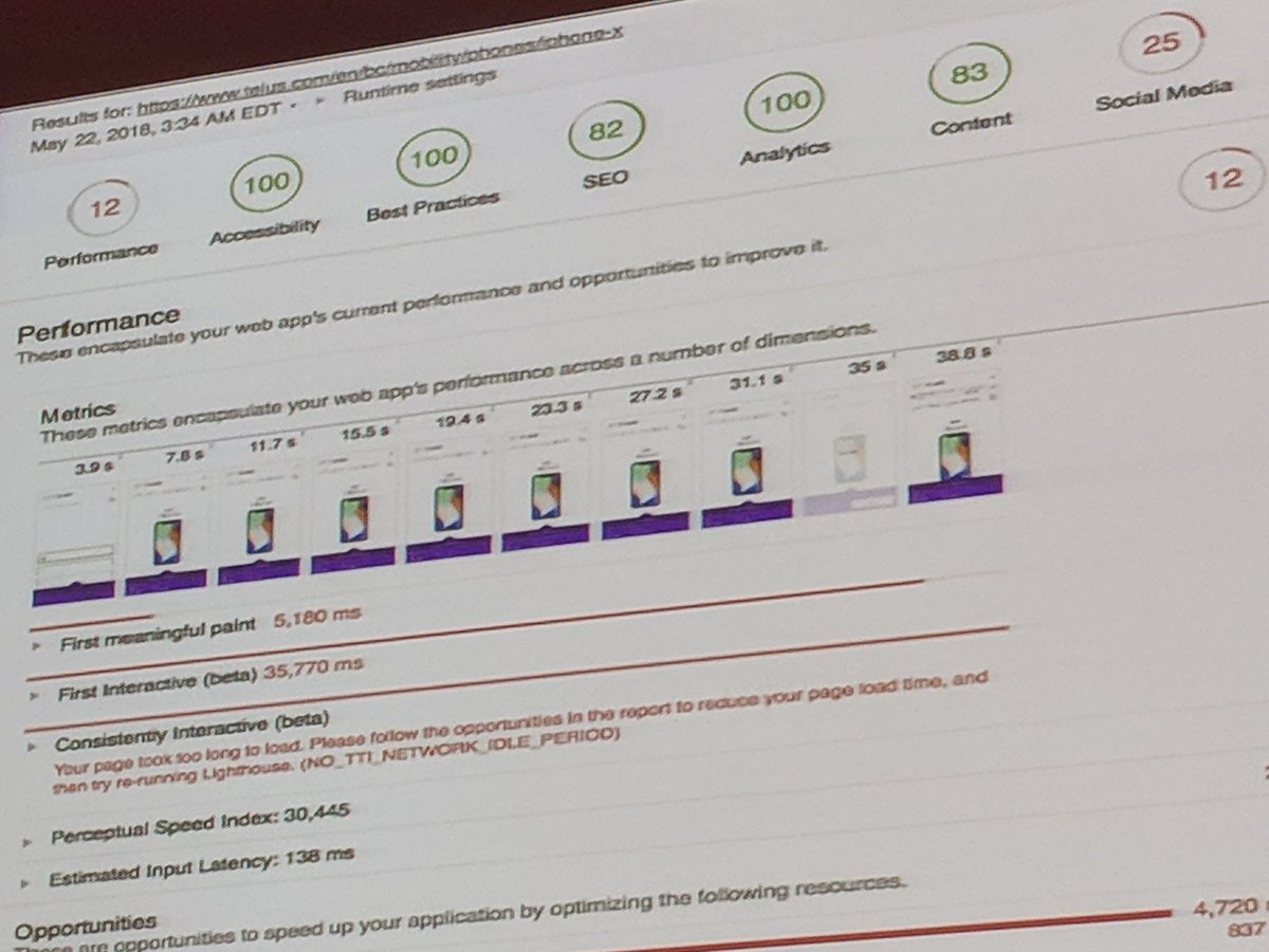 explodeconf's tweet image. Josh Arndt similtaneoisly demonstrates how @____lighthouse reports can speed up your automated testing, and that @telusdigital doesn&apos;t hide from reports that aren&apos;t quite perfect on their own pages. #ExplodeConf18