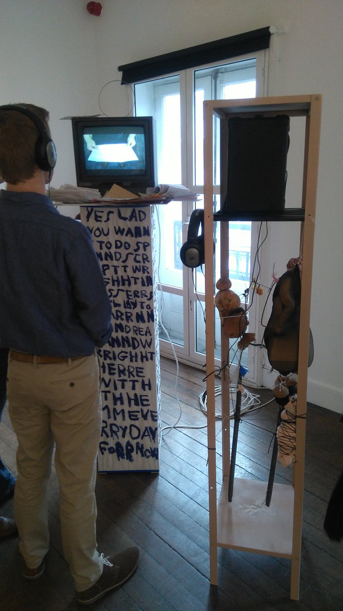 VentureArts's tweet image. Transcript private view in full swing @CHARLIESMITHldn. Brilliant collection of autobiographical artworks. Great to see YES LAD YES LASS by Barry Finan and @R0sanneR on show again amongst many great artists. On now until 23rd June.