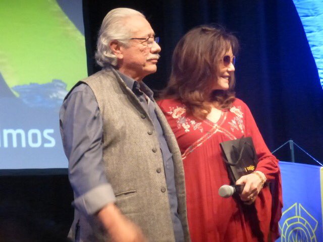 Anele124's tweet image. It speaks volumes about the quality of #BSG when even after 9 years the Admiral tears up while talking about Laura's ending. 
Thank you @edwardjolmos and @MaryMcDonnell10 for sharing this memory in the #SpaceParents panel - although it hurt (us all). Very honored. #crazyweekend