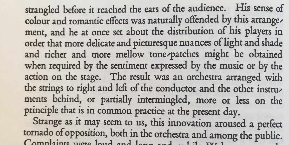 tl;dr Weber arrives in Breslau finds the orchestra constituted in the BAROQUE FASHION of having multiple players on each wind part, seated in front of the strings; changes it; gets kicked out. #earlymusic #historicallyinformed #baroque