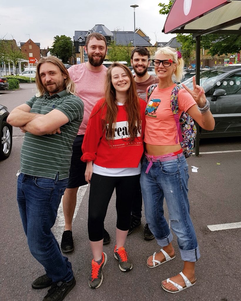 amyadreena's tweet image. @wegotcoders car park crew! 😂✌🏻 taking a break from project work to do the ice cream run! Can’t believe 3 months is almost up 😪 but it’s been WILD! #codingfamily #bootcamplife @DJFreshUK