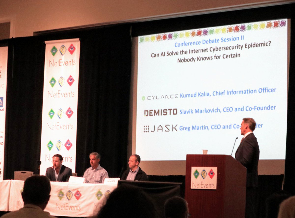 dnxventures's tweet image. Up next: Our portfolio @cylanceinc together with @demistoinc  @jasklabs talked about AI x Cybersecurity #netevents18