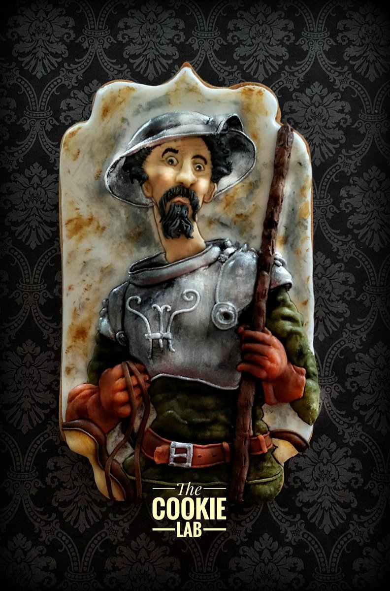 the_Cookie_Lab's tweet photo. D. Quijote de  La Mancha, a Spanish Nobleman, fighting his ideas and dreams on bringing peace to the world is the main caracter of the novel by the Spanish writer Miguel de Cervantes “The Ingenious Nobleman Sir Quixote ofLa Mancha”.
A Royal Icing Cookie insp.Jean de Bosschère. https://t.co/KfMBMnTAYg