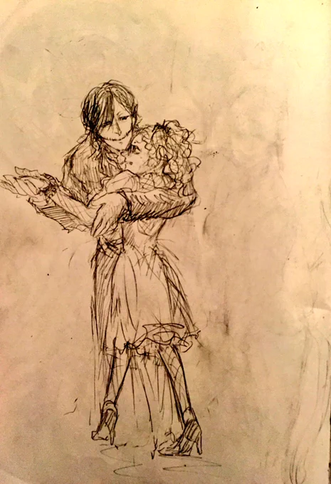 #ハロウィンタウンの憂鬱
さらに落書き。吸血鬼のメフィストとメイヴィス。少し古いのもあります。 