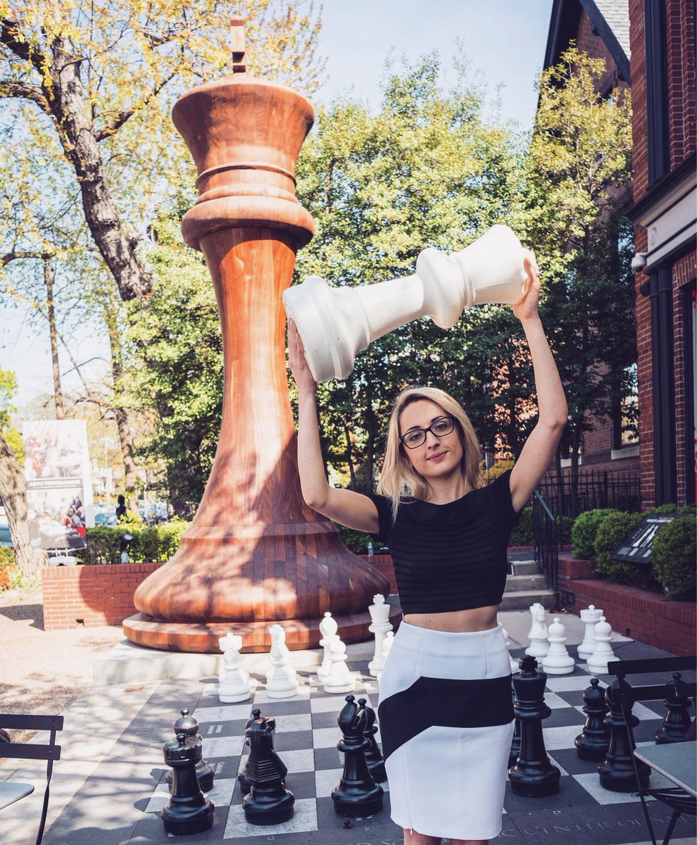 Nazi Paikidze (@nazipaiki) on Twitter photo Behind me is the largest chess piece in the world! 👑 And I’m holding a queen in my hands, for some reason 🤷🏼♀️ Photo credit: <a href="/LennartOotes/">Lennart Ootes</a> Behind me is the largest chess piece in the world! 👑 And I’m holding a queen in my hands, for some reason 🤷🏼♀️ Photo credit: <a href="/LennartOotes/">Lennart Ootes</a>