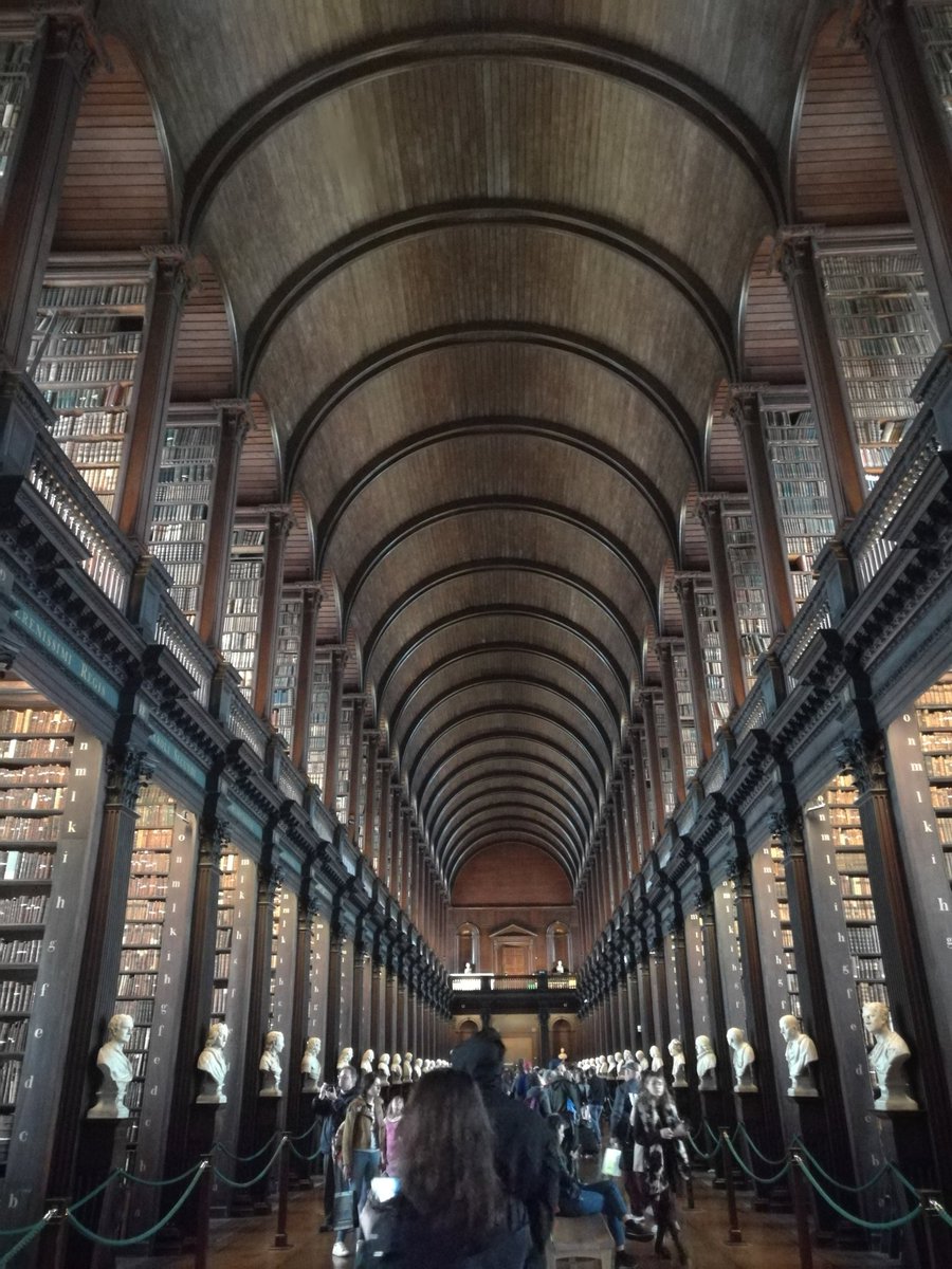 FranceIrelandCh's tweet photo. After the presentation of The Berkeley Library, the moment that we were all waiting for: Visit of the Book of Kells and the Old Library! @infocom_lille3 @tcddublin #FICCservices https://t.co/W0ca1gY9qJ