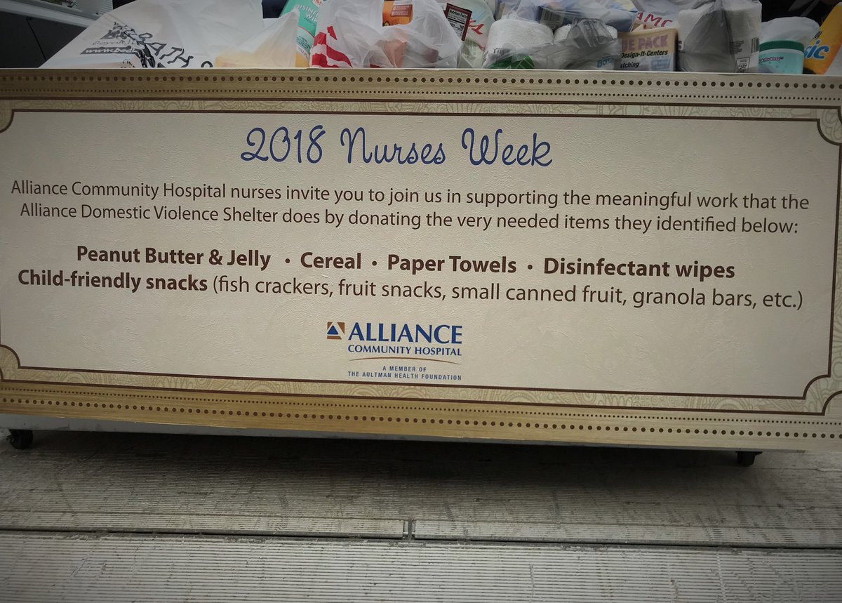 alliancedvs's tweet photo. In honor of National Nurses Week, the amazing nurses at Alliance Community Hospital organized a donation drive to benefit the families served by the Shelter. There were so many donations that the sides of the donation bin busted! #nursesareawesome #nursesweek2018 #endDV https://t.co/tDTjgbCUwO