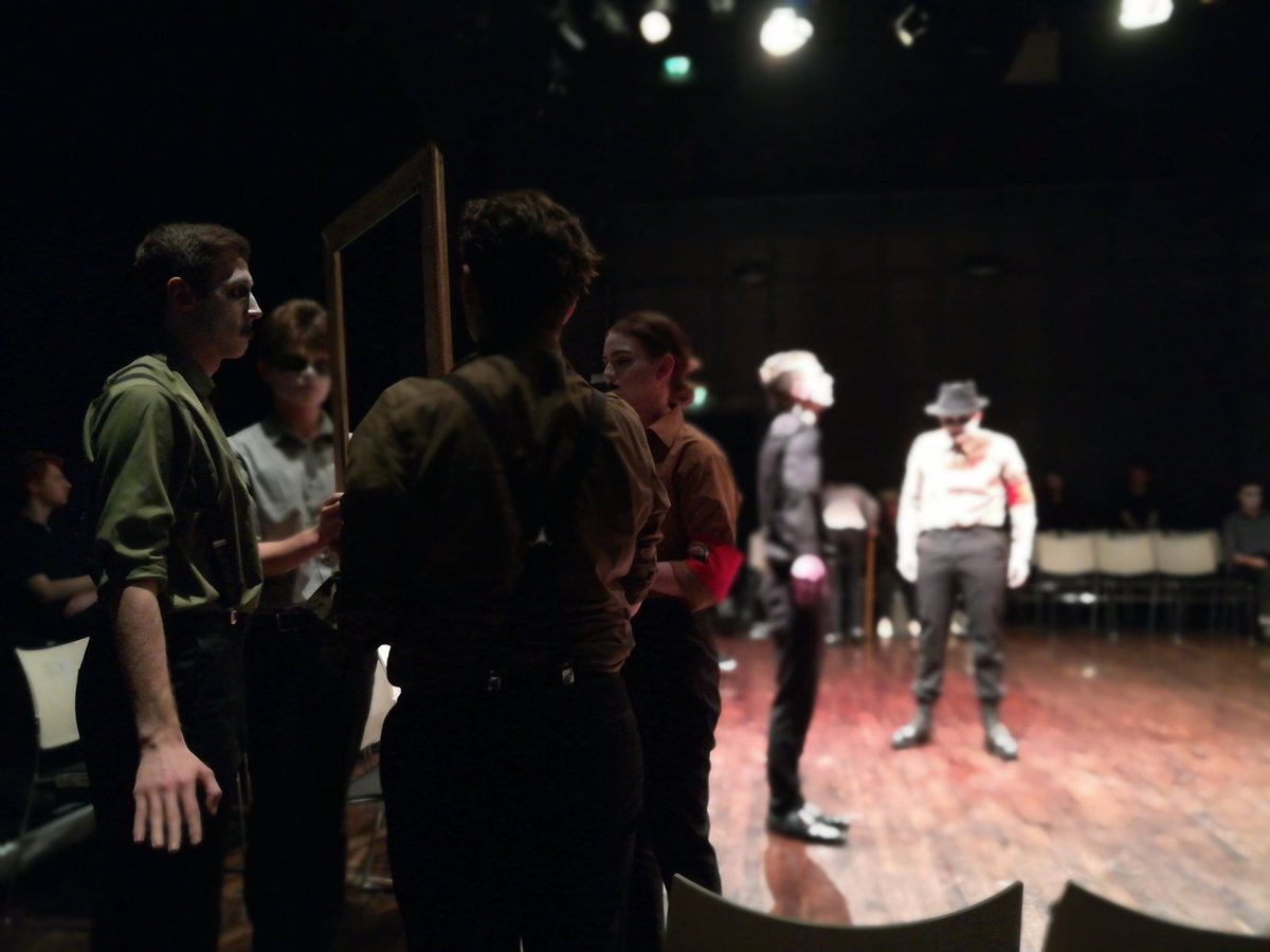 smtt_ncl's tweet image. Shot from this afternoon's @nuancemble  Arturo Ui dress rehearsal @NCLCollege Performance Academy