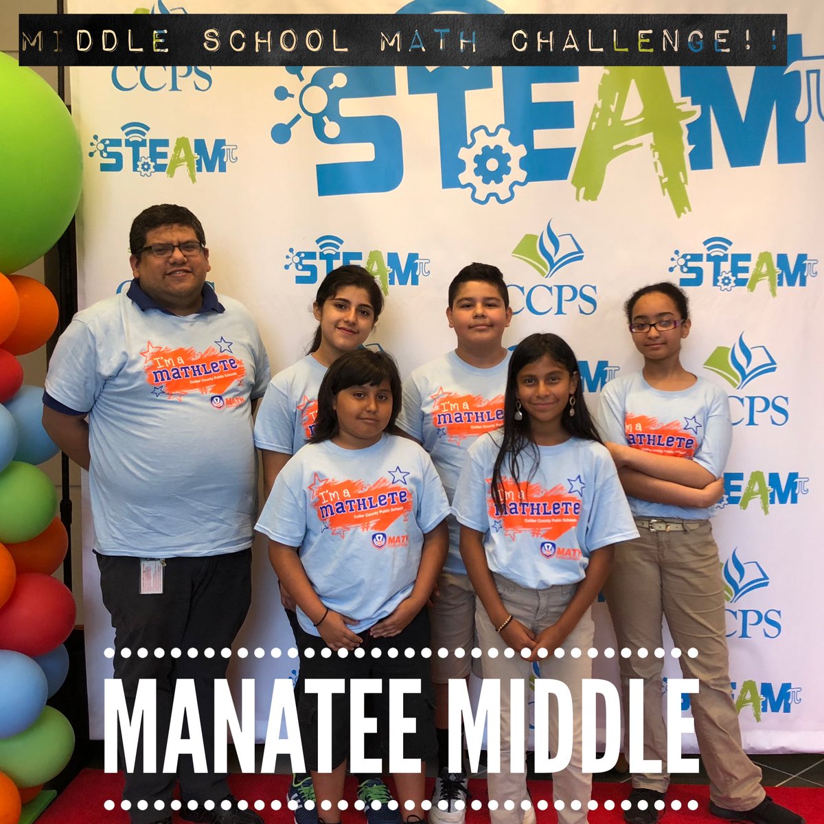 ngc5364's tweet photo. Hiya, Manatee Middle!!! Ready for the Math Challenge?! @ROARMMS #CCPSMathlete https://t.co/c2EjnOJl03