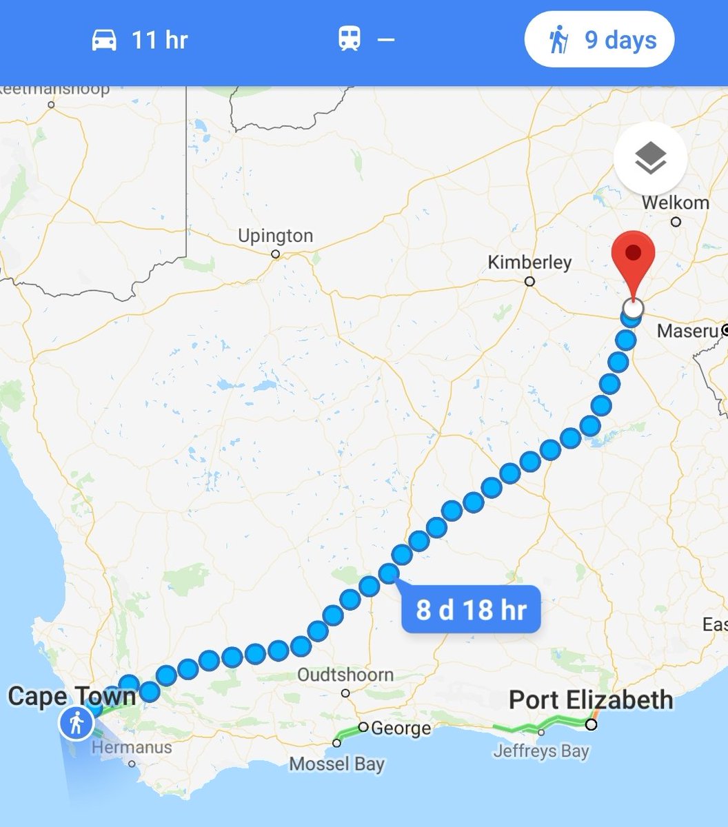 nickelive's tweet image. #SAExpress Grounded! 🤨 How was I to get home to @_Bloemfontein from @CapeTown? @googlemaps says if I walk🚶‍♂️I would make it in +/- 9 Days. Naah... @FlyMangoSA saves the day! #FTW ✈