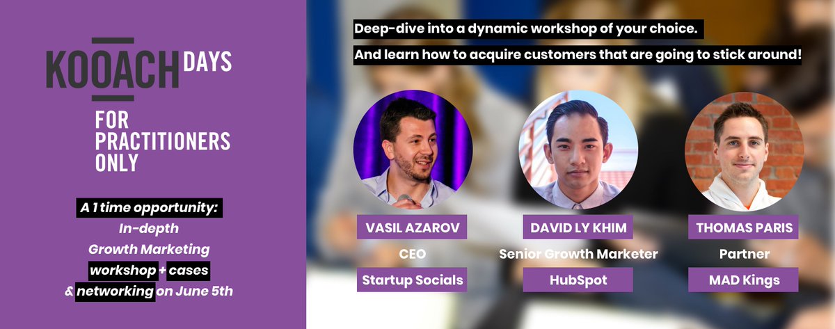 Don’t miss out on a golden opportunity where you can learn from the best 🏆 and build a network of fellow ambitious marketeers &amp; growth marketing enthusiasts. 😊 
Grab your ticket here  👉bit.ly/GrowthPractiti… 👈
Only 20 spots. Full = full!