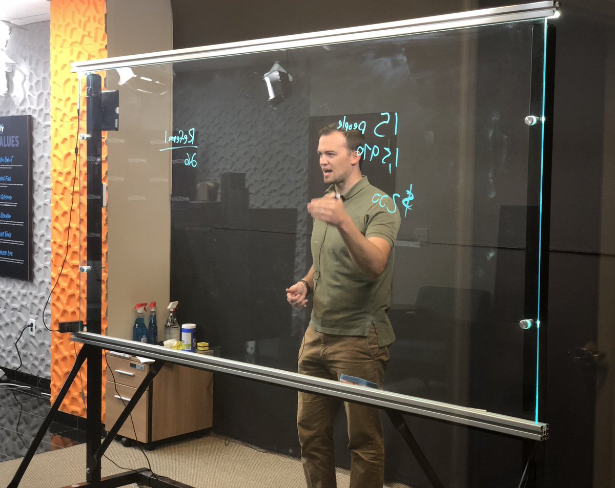 MyNewVelocity's tweet photo. LIVE from Studio B with @ThomasNEvans featuring our famous Lightboard technology. Click here https://t.co/TTf2agFHDv to learn more about how our Lightboard technology works!

#salestraining #beatyournumber https://t.co/OByLJu2cEV