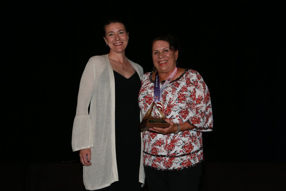 usavolleyball's tweet photo. #ICYMI: Joan Powell was honored with our “Frier” Award, the highest honor bestowed by #USAV, during the #USAVboyce Awards Recognition Banquet Wednesday. Other honorees included Randy Stoklos, Anna Collier and Jeff Mozzochi among the 17 honored guests. https://t.co/EOsOBfd82V https://t.co/qFF2fKQG8A