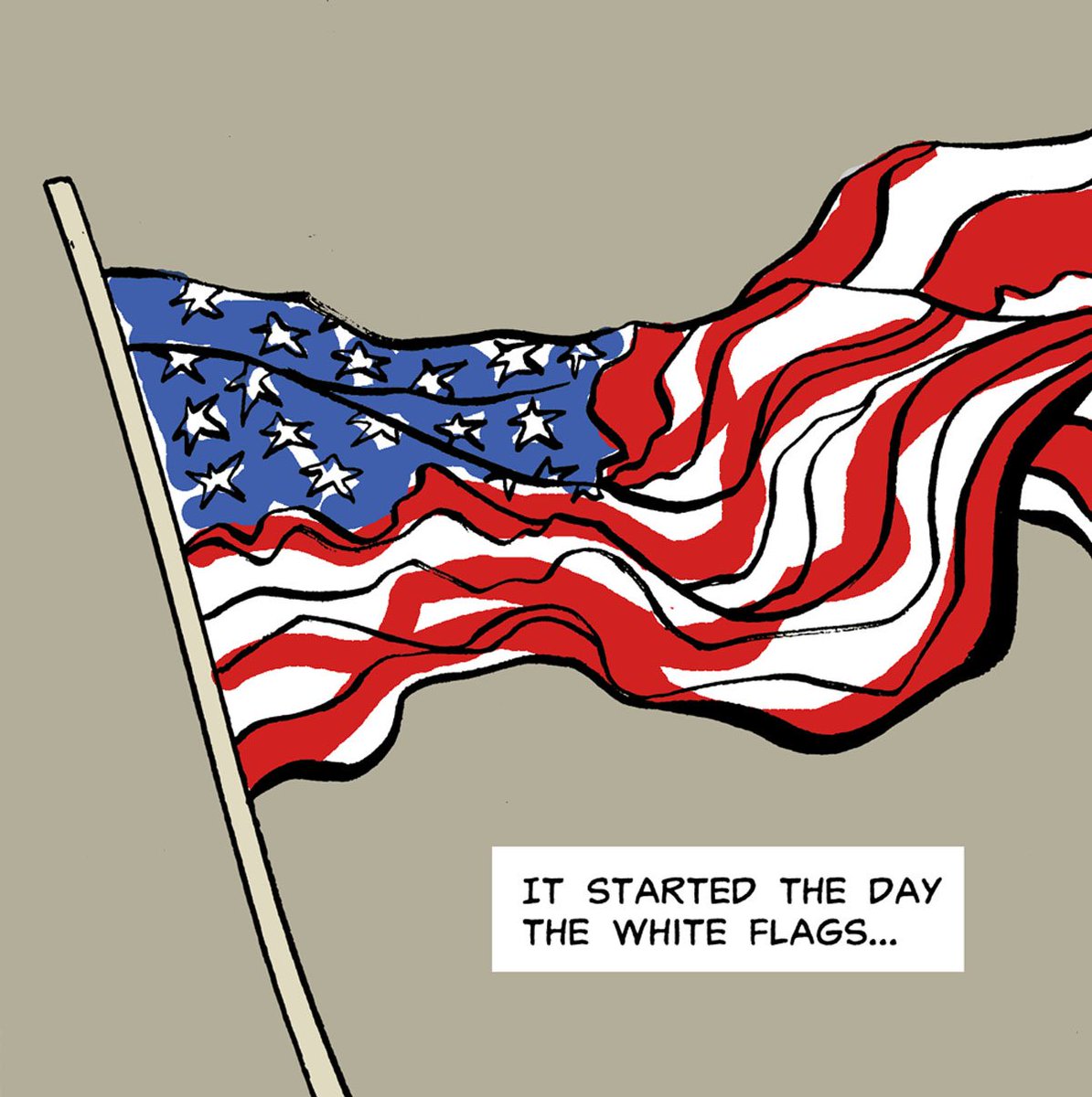 deanhaspiel's tweet photo. This morning I stood proudly and recited the national anthem to my TV set before kneeling down at my desk to continue writing my superhero comic about a Brooklyn that seceded from America. #NewBrooklyn #TheRedHook #WarCry https://t.co/YpUrBH4KFF