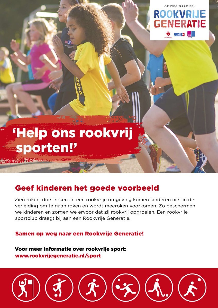 Wij zijn supporter van rookvrij! Wie volgt? #rookvrijegeneratie #rookvrijesport #WKNederland 16 en 17 juni 2018, Amsterdam Zuidoost. #Bijlmersportpark