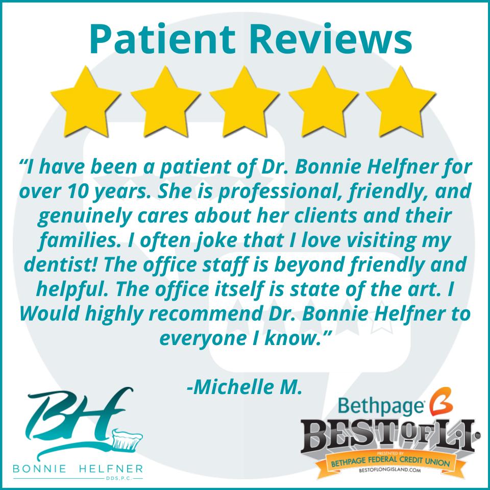 BHelfnerdds's tweet photo. Thank you, Michelle, for the wonderful review! #DrBonnieHelfner #DrKristinCurro #dentistrybeyondyourexpectations #BOLI https://t.co/hwdsmNtHkp
