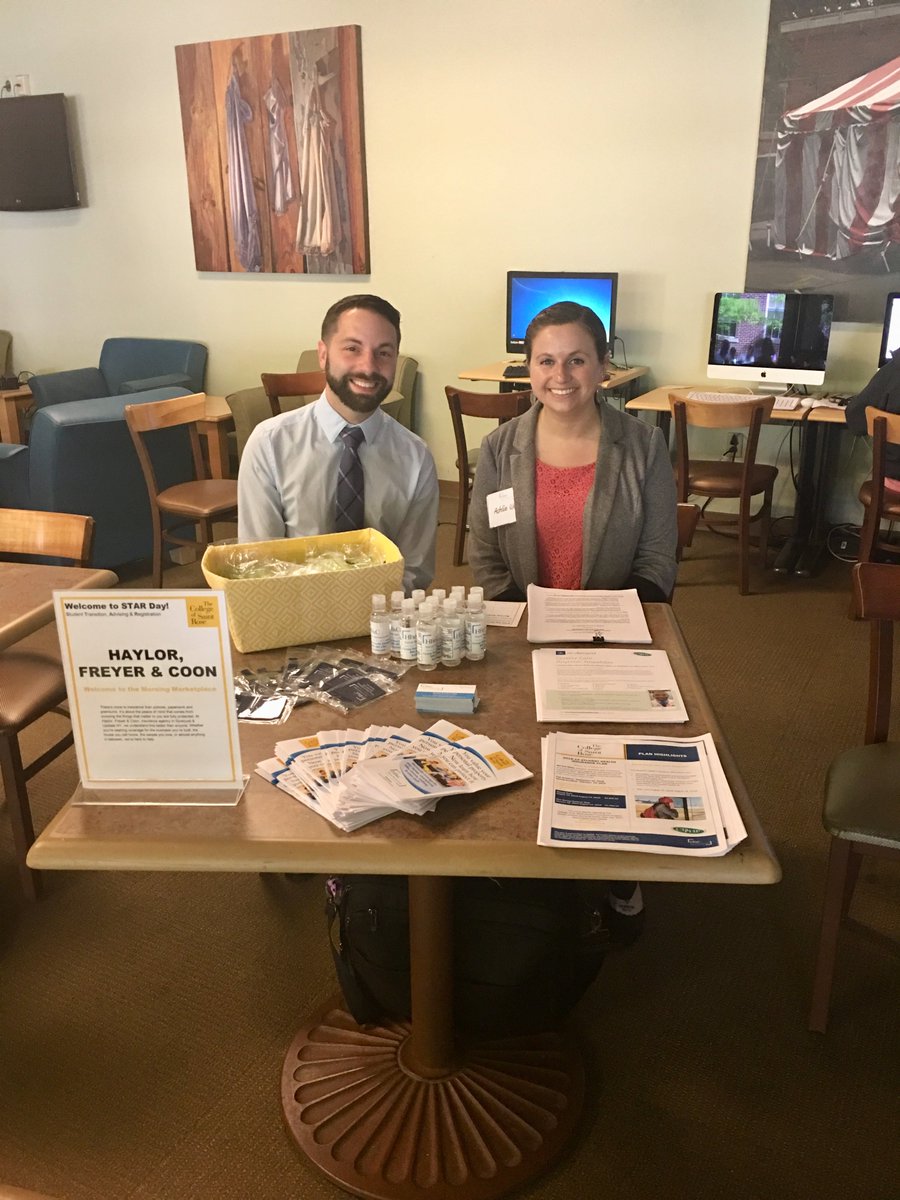 Haylor_HFC's tweet photo. Team Haylor getting The College of St. Rose students familiar with all their student health insurance provides for them! Thanks Ashley and Christian! #orientation #thinkinsurance #insuringallyouvalue https://t.co/ncEQF1u59e