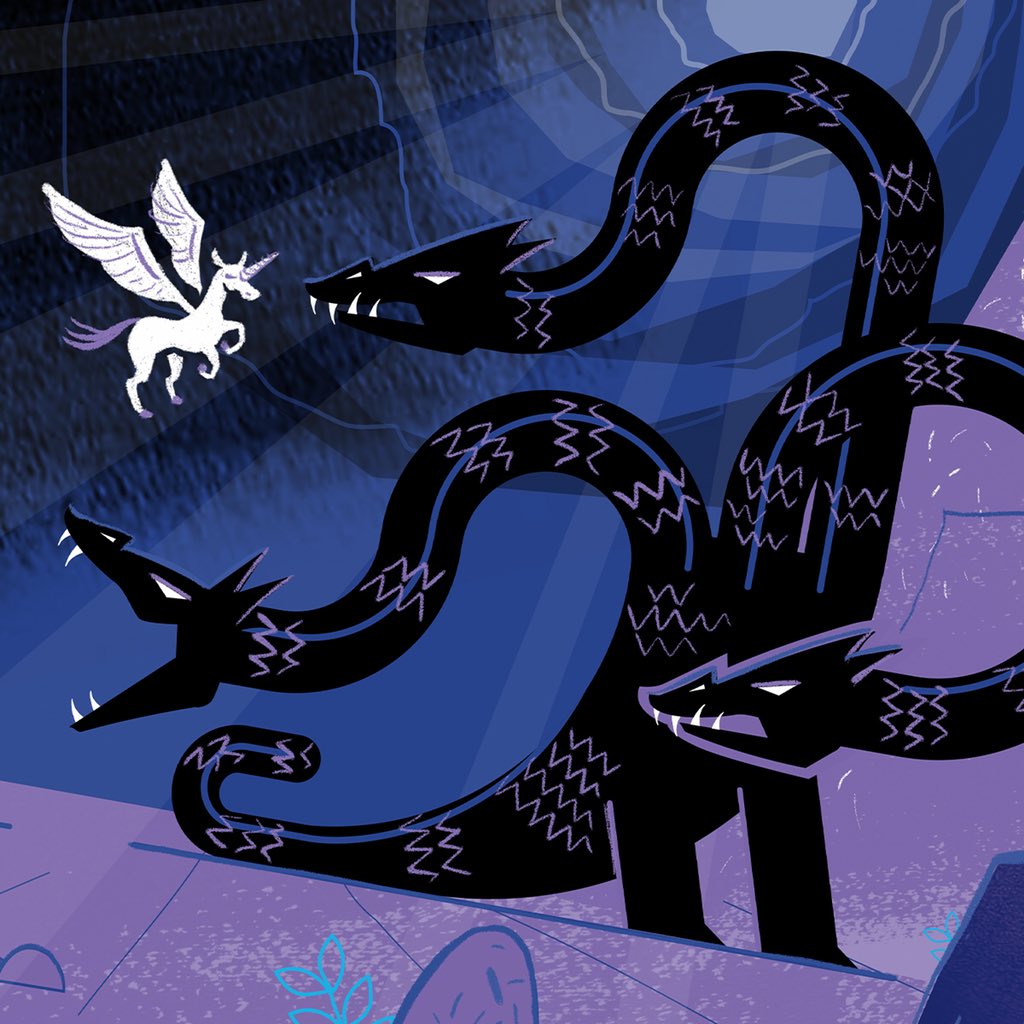 A section of a mythical creatures illustration for <a href="/HeyPobble/">Pobble</a>. Coloured in <a href="/InDesign/">Adobe InDesign</a> with detail added on iPad using #kyletwebster brushes in #Adobe Sketch. #illustration #pobblepower #dragon #greekmyths #excitingwriting