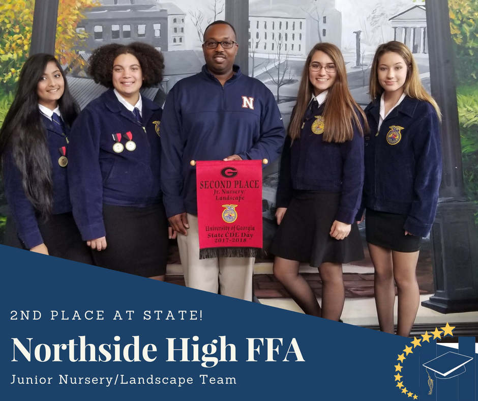Houston County School District (@houstoncountysd) on Twitter photo The <a href="/Northside_Eagle/">Northside High</a> FFA Junior Nursery/Landscape Team won second place in the State FFA Nursery/Landscape Career Development Event! The <a href="/Northside_Eagle/">Northside High</a> FFA Junior Nursery/Landscape Team won second place in the State FFA Nursery/Landscape Career Development Event!