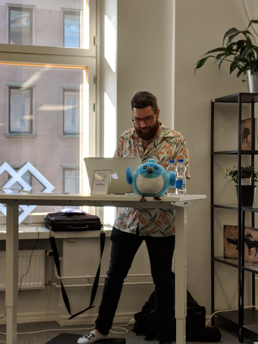 GDGHelsinki's tweet photo. @brianegan getting ready for our second @flutterio talk tonight at @CodemateLtd https://t.co/ZNYekTk5cK
