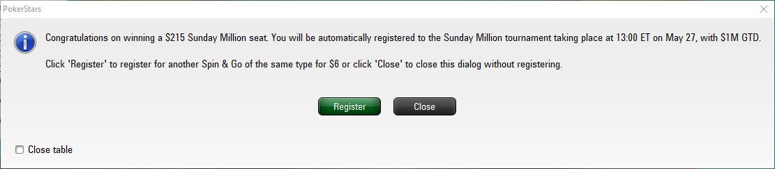 GuusBL's tweet image. So SCOOP is over and I've let all of the tilt go last few days. Ten minutes ago I played a spin n go for the sunday million. $6 turned into $215 in a few minutes. Fun sunday grind incoming :D