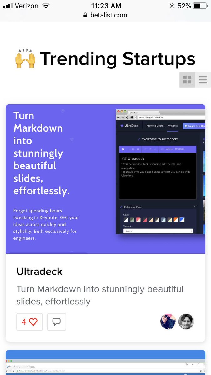 ultradeckapp's tweet photo. Hey look - we’re trending on @BetaList!! 🙌🙌🙌 https://t.co/fE0RODwBBS