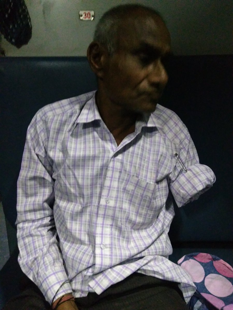 <a href="/RailMinIndia/">Ministry of Railways</a> Today I met Mr Trilokchand Kanungo, Who got accident at Railway Station Bhilai Nagar, on 13 June 16, he lost his hand . Still struggling for railway insurance claim. Contact No 9977244680