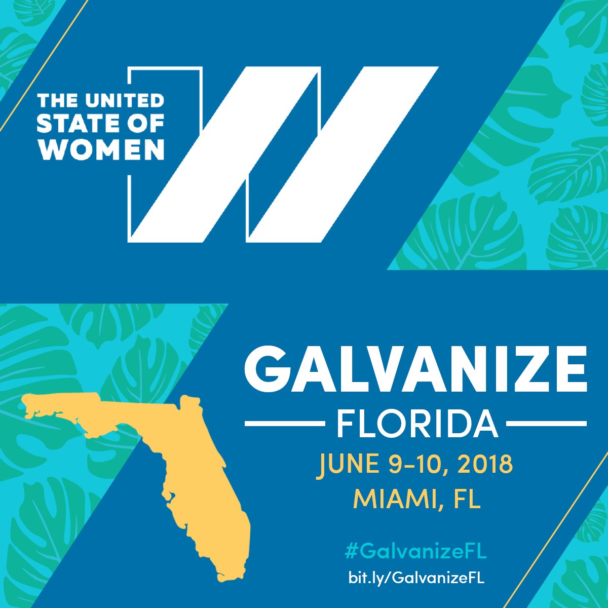 On the heels of the 2018 United State of Women Summit, <a href="/USOWomen/">UnitedStateofWomen</a> is coming to Miami June 9-10, 2018 for #GalvanizeFL!

Register today----> bit.ly/GalvanizeFL