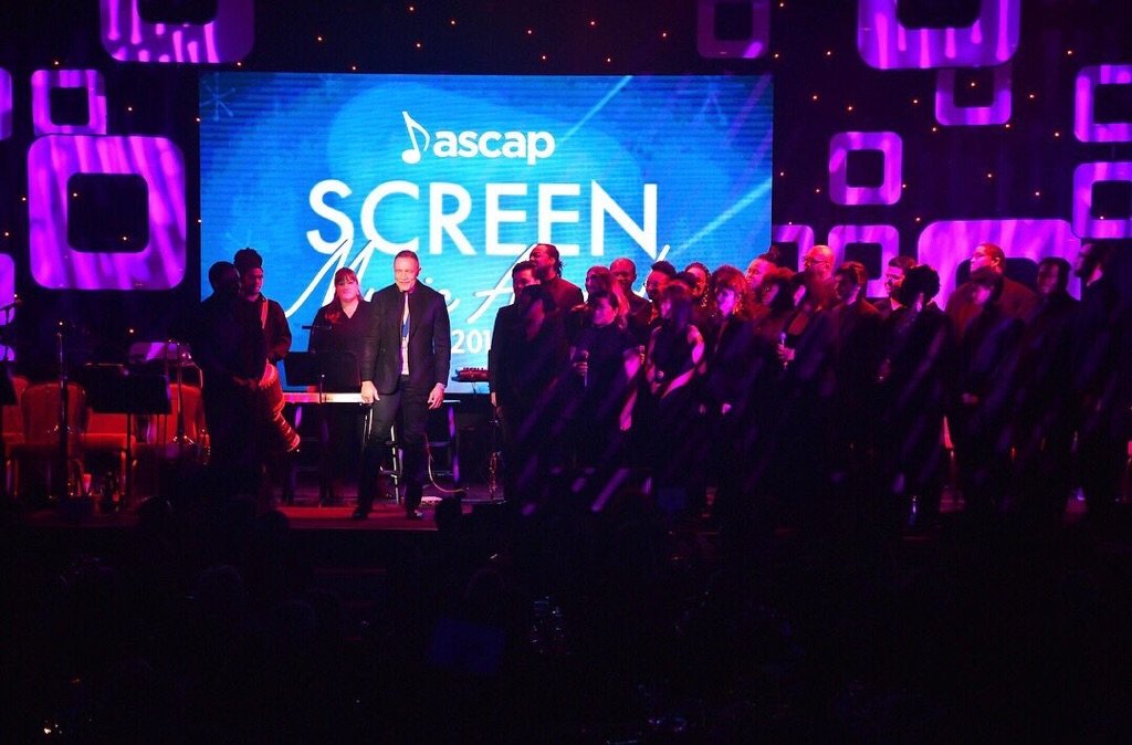 DC6singers's tweet photo. OH what a night!! @michaelabels congrats on the win for @GetOutMovie and thank you for having us back to reprise our vocals for the live performance of "Sikiliza" at @ASCAP Composer's Gala last night! We had a blast on stage with @TonalityMus 💕 https://t.co/AxPyxrDocu