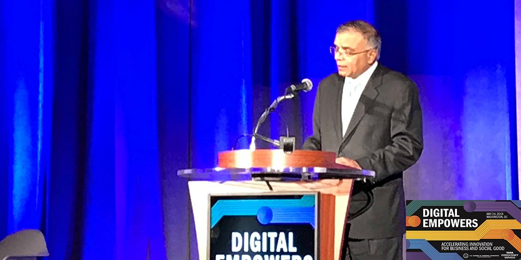 tcs_na's tweet photo. At #DigitalEmpowers18 our Sury Kant, President of NA, UK and Europe, discusses how we are breaking down silos across industries to help accelerate the pace of societal evolution and access to resources #TCSEmpower @USCCFBiz4Good https://t.co/3vHoCFlHlw