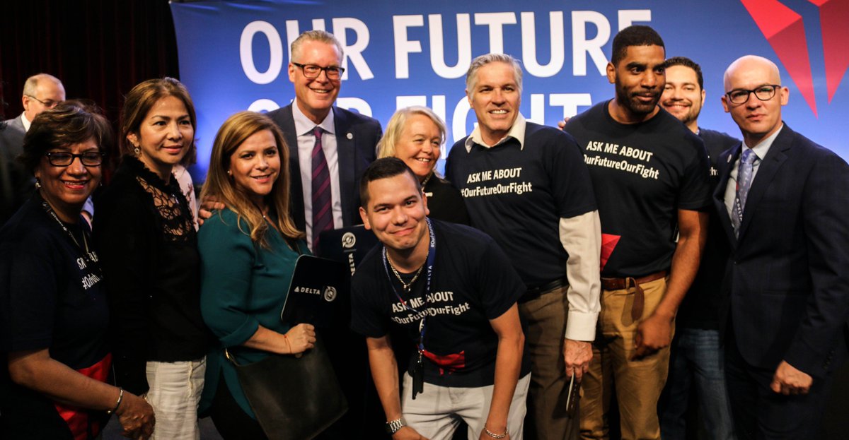 DeltaNewsHub's tweet photo. .@Delta CEO: “We all owe @POTUS a huge thank you” for defending fairer skies and protecting US aviation jobs. #OurFutureOurFight https://t.co/aeB0OypSRG