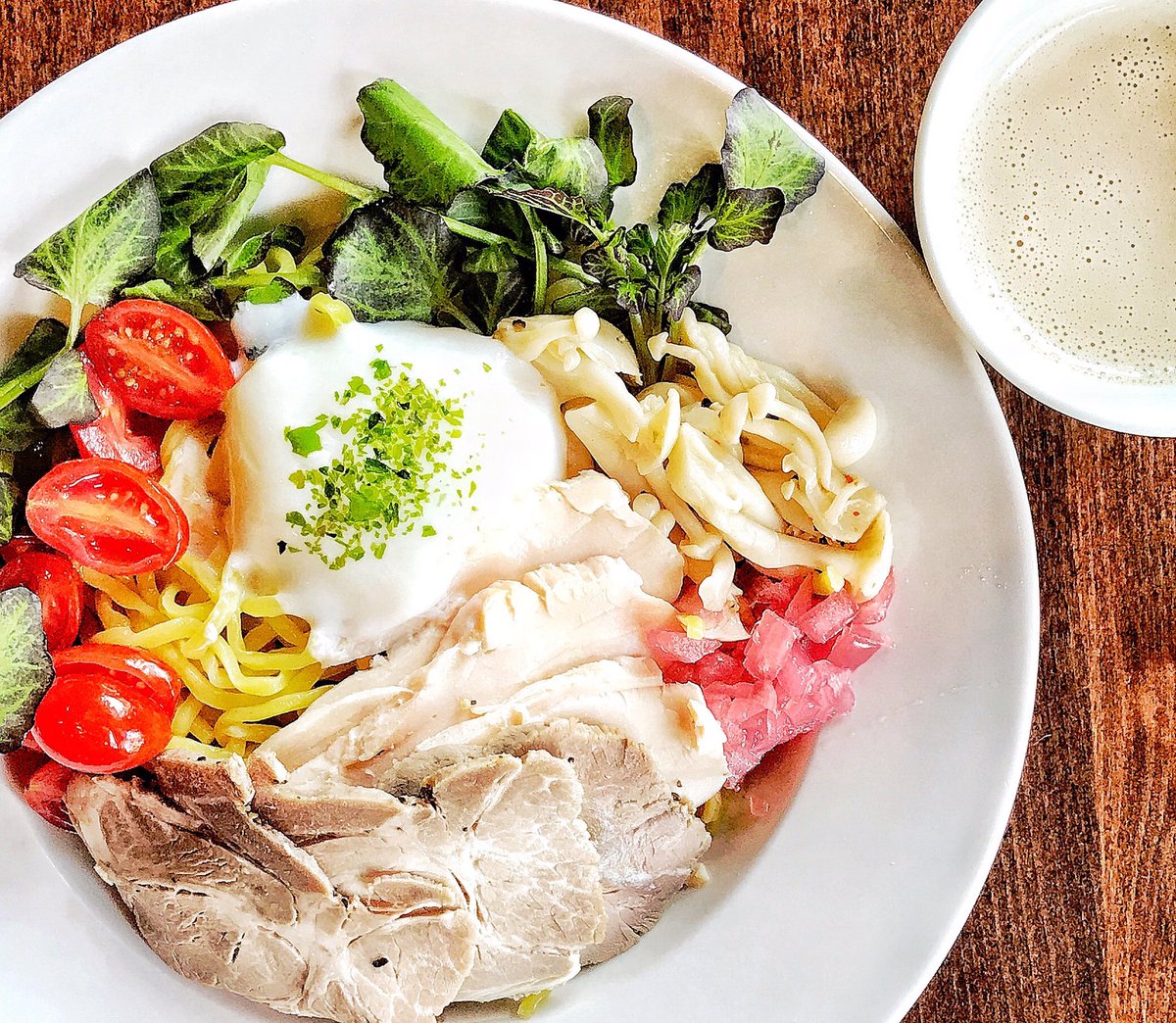 ZenBoxIzakaya's tweet image. A Special Chilled Ramen to cool down this sizzling HOT Memorial Weekend. Hiyashi Chuka: Pork &amp;amp; Chicken Chashu, Pickled Beech Mushrooms, Pickled Red Onions, Watercess, Tomato, Onsen Tamago, Wakame, Goma Tare, Temomi Noodles. (this Fri &amp;amp; Sat only, start serving at 5pm)