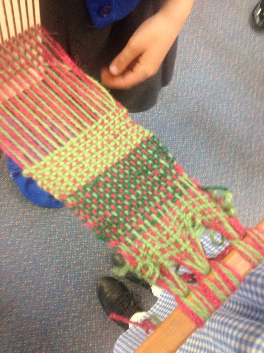 angieptextiles's tweet photo. More fun in the classroom today as 60 (yes, 60) yr 4's got to grips with basic weaving on a body tensioned rigid heddle loom. Some great results (and some 'enthusiastic' ones!) #makeyourfuture https://t.co/09SDd9cYJZ