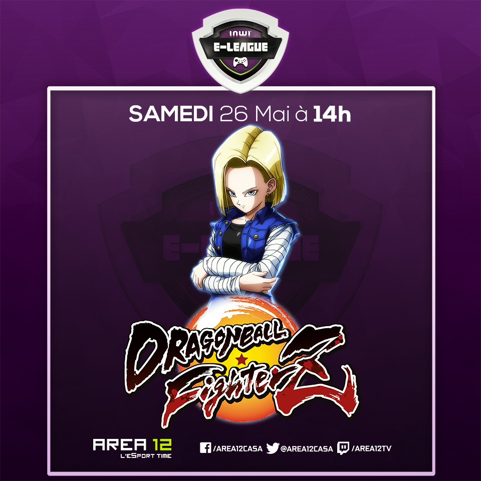 Area12Casa's tweet photo. 3ème session inwi E-League sur Dragon Ball FighterZ ce Samedi 26 Mai à 14h.
 La participation est gratuite ! il vous suffit de vous inscrire sur le site https://t.co/hlP58S1mHX et de venir le jour du tournoi ;)
 #DBFZ #session3 #inwi_eleague #area12 https://t.co/SZQr3XIsGE