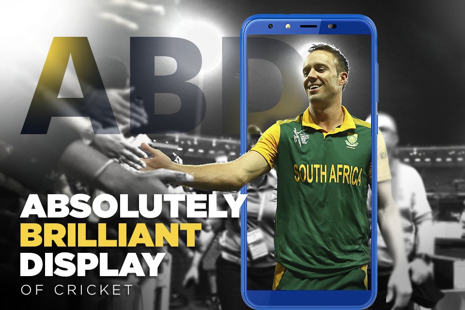 iVOOMiEnergy's tweet photo. Amazingly Brutal and Astutely Beautiful - describes the amazing career of ABD. iVOOMi salutes the cricketing genius who has touched million of lives with his abilities on the field. #ABDevilliers #PoweredByValue https://t.co/MgjXOt08Do