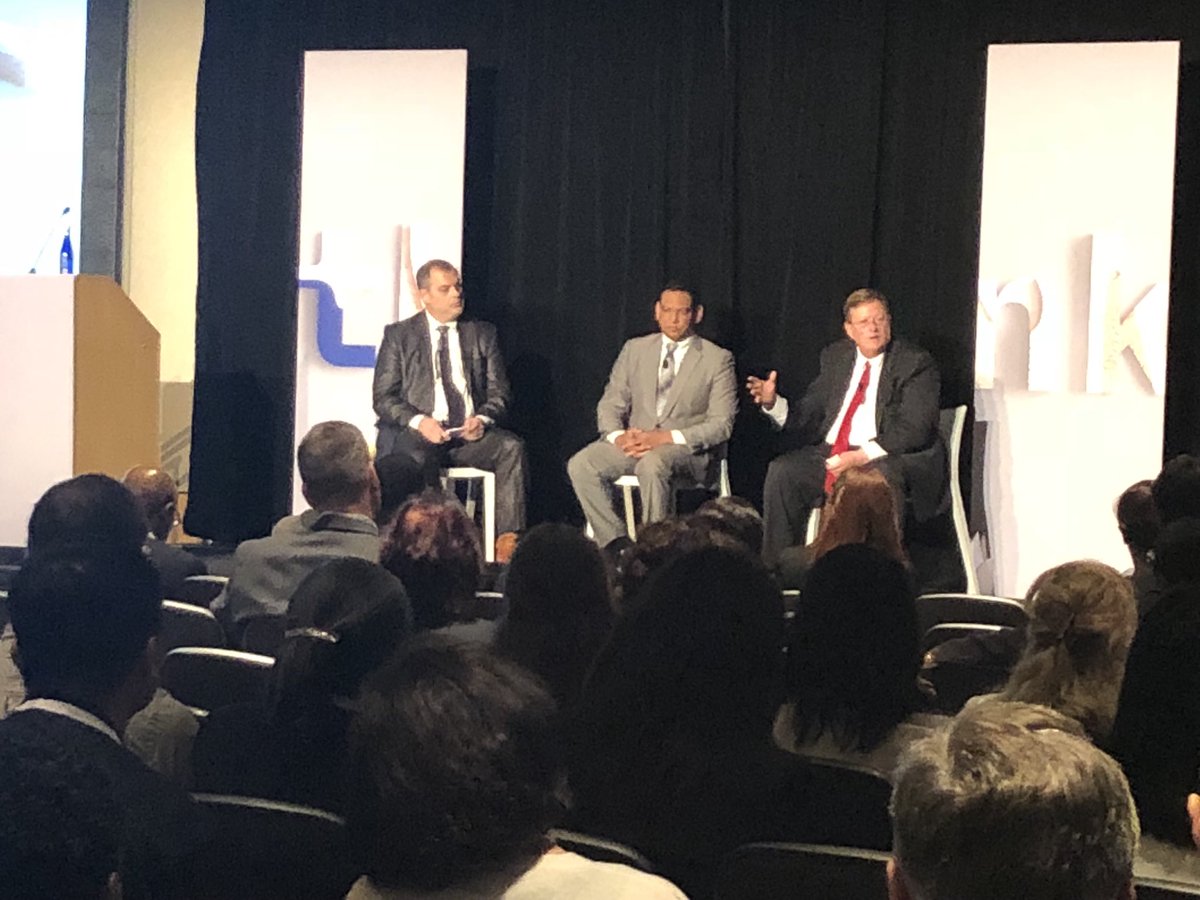 innovateDHS's tweet photo. We’re @IBM #thinkgov2018 today, where current, former + future leaders of our fed gov are joining industry to talk future of cloud, modernization + culture correction. Get here if you’re not here! We spy former DHS CIO, @mccormacklukej still passionate about making great change! https://t.co/JmQgdm2AX9