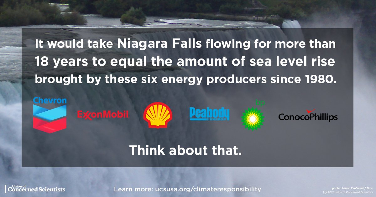 UCSUSA's tweet image. Scientists can quantify how fossil fuel companies’ products have caused the Earth to warm and seas to rise #ClimateLiability bit.ly/2GL2xrn