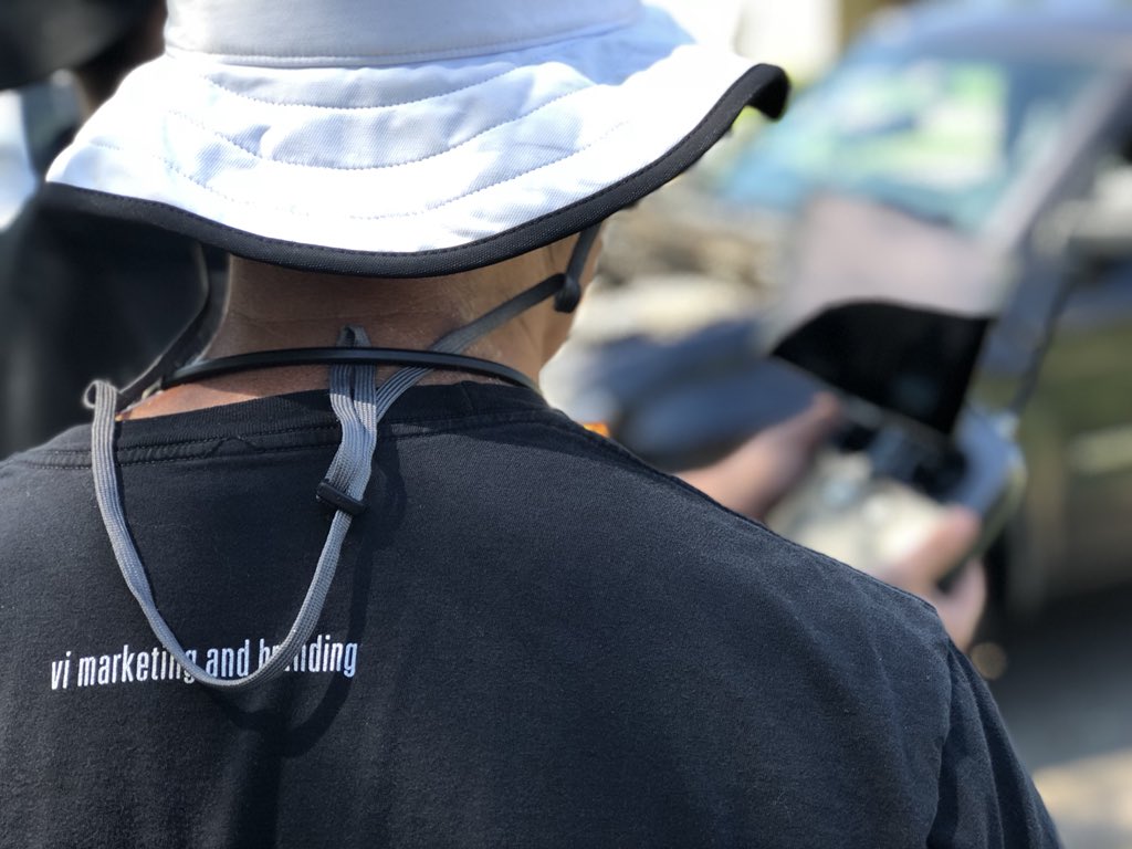 CTMcDonell's tweet image. On set for day three of shooting the new motorcycle safety campaign for @OkHighwaySafety. Here we see @stevesturges with @thevibrand directing the @DRONEBOIS crew to get the perfect shot. We’re near the @PaseoOKC district this morning. Thanks to @OKCPD for the traffic control!