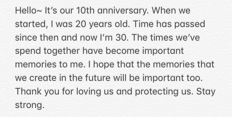 kimtaem's tweet photo. [TRANS] Onew’s 10th Anniversary Message

“Thank you for loving and protecting us.” https://t.co/YnD2gd9Mz4