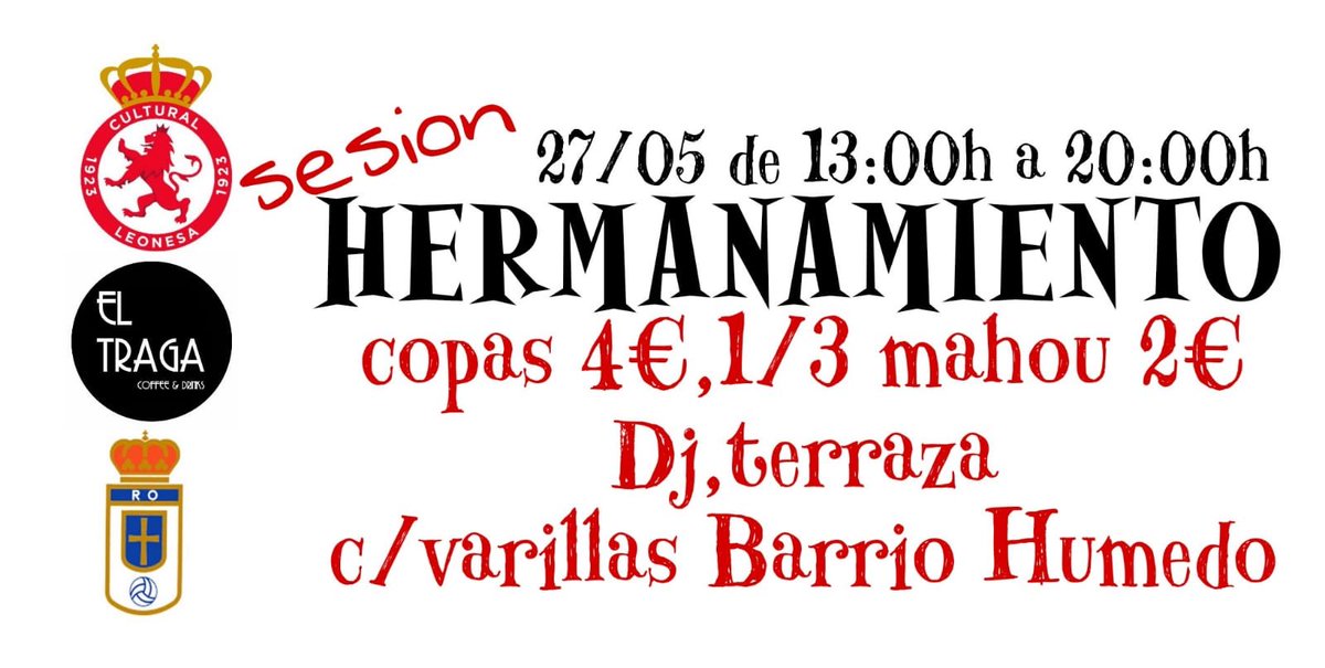 Este domingo damos la bienvenida a todos los Asturianos con un hermanamiento por todo lo alto #unidosporelnegron #todosunidos <a href="/azulesllanera/">PeñaAzul LugoLlanera</a> <a href="/PAElSindicato/">PeñaAzul ElSindicato</a> <a href="/Oviedines/">Peña Azul Oviedín</a> @peñaelazul <a href="/Trotamundos2014/">PeñaAZUL Trotamundos</a> <a href="/azulesllanera/">PeñaAzul LugoLlanera</a> <a href="/P_A_Frixuelos/">Peña Azul Frixuelos</a> <a href="/penaazulbarjb/">PEÑA AZUL BAR JB</a> <a href="/eltragaLEON/">EL TRAGA</a>