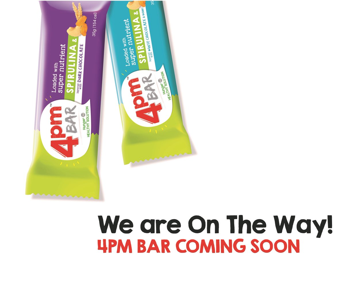 Hungry? We'll feed you soon. Get ready for the nutritious, healthy and delicious treat!!
#4pmbar #comingsoon #healthy #nutrition #hunger #chewthenew #spirulina #energybar #snackbar #healthysnack #balanceddiet #nutrition #nutritiousdiet 

4pmbar.com