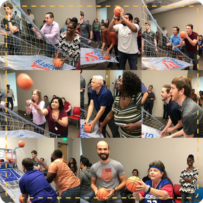 RealManage's tweet photo. Here at #RealManage we believe in having a little fun! We recently held a pop-a-shot tournament at our corporate office. Everyone gave it their best shot but our very own President, Chris Ayoub took home the bragging rights! #teambuilding https://t.co/rvFqh2usDk