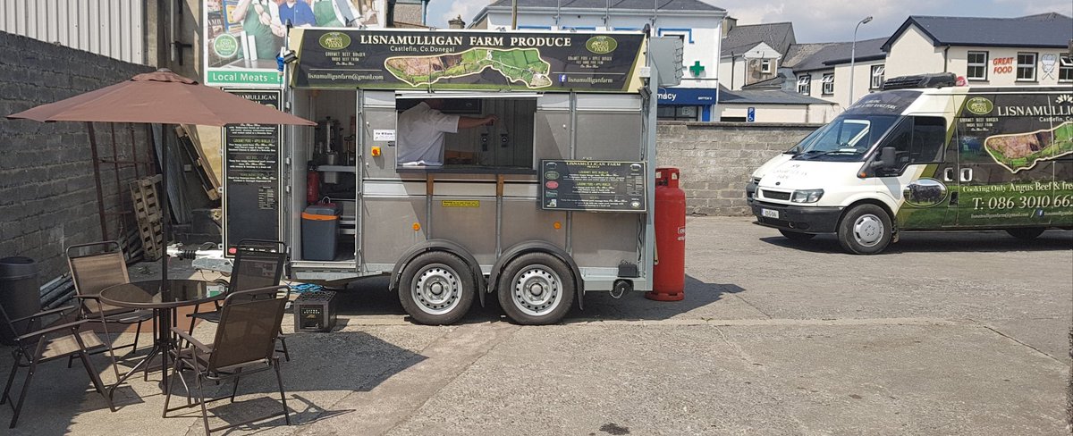 Tasty burgers &amp; great food from <a href="/lisnamulligan/">Lisnamulligan Farm</a> Farm now available in #DonegalTown at the back of McGettigan's butchers Shop opposite Aldi.  #tasty #goodfood