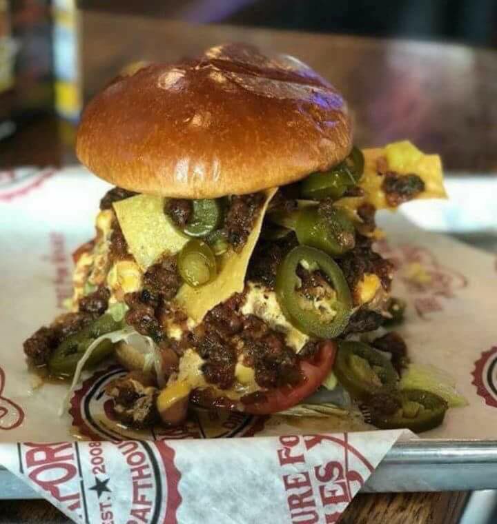 BackporchT's tweet photo. The Macho Nacho
Only ONE WEEK left on this Burger of the Month!! Black angus beef patty, American cheese, lettuce, tomato, seasoned refried beans, Tortilla Chips, housemade salsa, pickled jalapeños, on a brioche bun! 
#BOM #BachPorchDraftHouse #MachoNacho https://t.co/s4040OwhQy