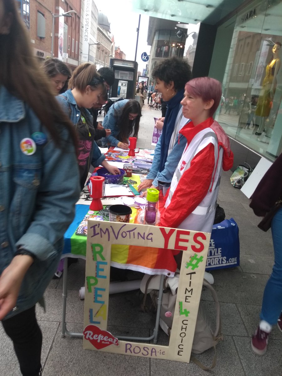 RosaSocFem's tweet photo. We're on Henry Street until 7pm when we'll be heading to set up for The WIN with @banbhatc in Hanger https://t.co/cVkSsE4Esc https://t.co/AN4GLxNu0r