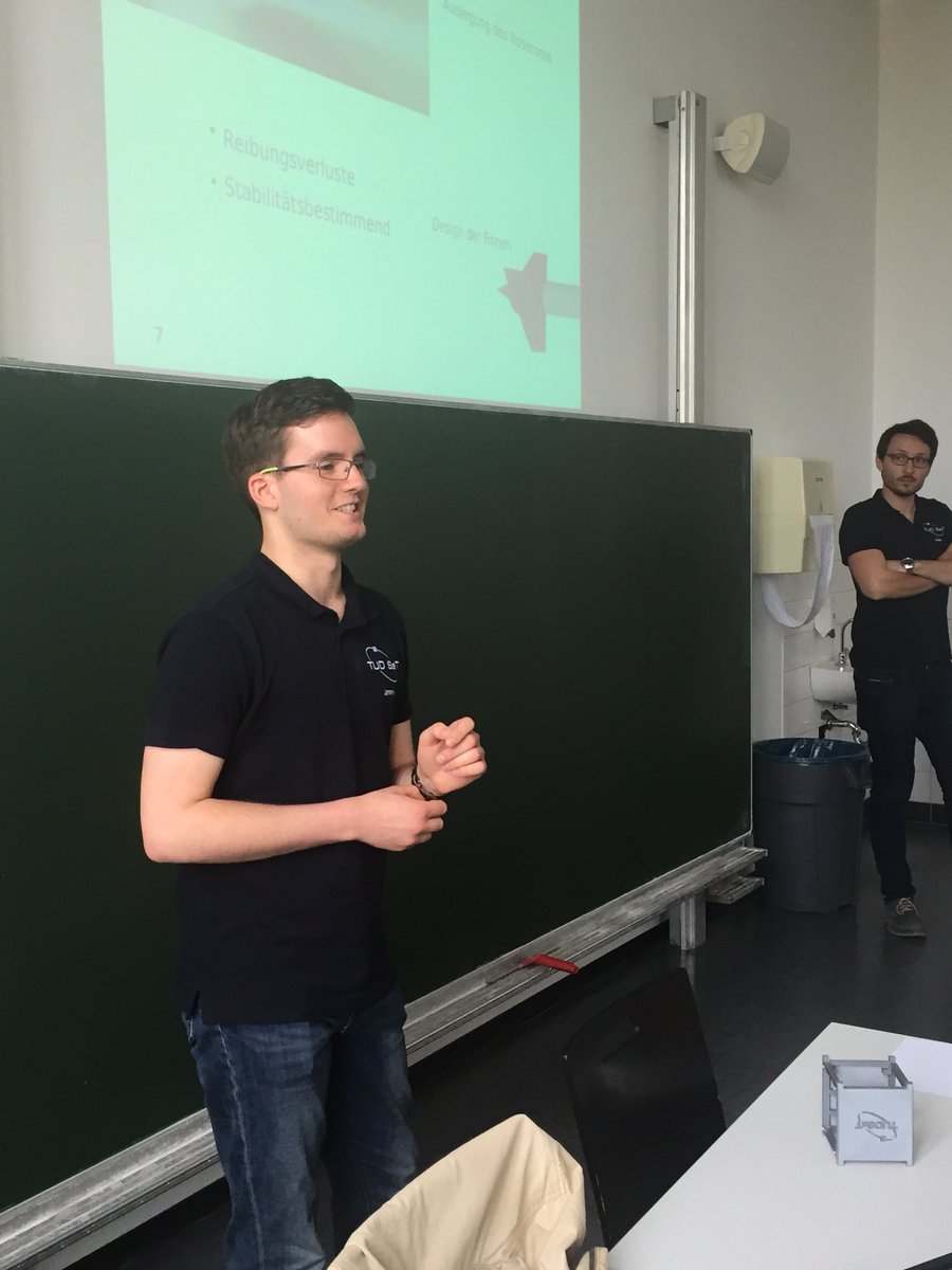 TUDSaT's tweet photo. We are currently holding our first open day of 2018! More than 20 visitors are currently listening to Jeremy Karpowski and @Jakob_Karg presenting our #Rocketteam and #TeamCubesat. /A https://t.co/btnFJecJL9