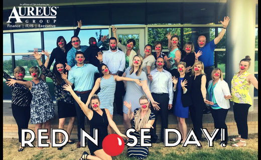 aureusgroup's tweet photo. Happy #RedNoseDay from the Aureus Group! Each share or like on this post, @StaffingTweets will donate $0.50 to charities working to eradicate child poverty! Throw on your red nose and help end child poverty around the world too! #ASACares #AureusJobs https://t.co/77ibFOAKOO