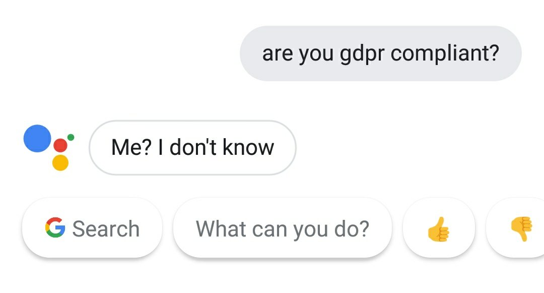 DejoPavlovich's tweet photo. Oh Google, AI is more honest than people... #GDPR #GDPRCompliant #Ai #Google https://t.co/kZVZsDurIl