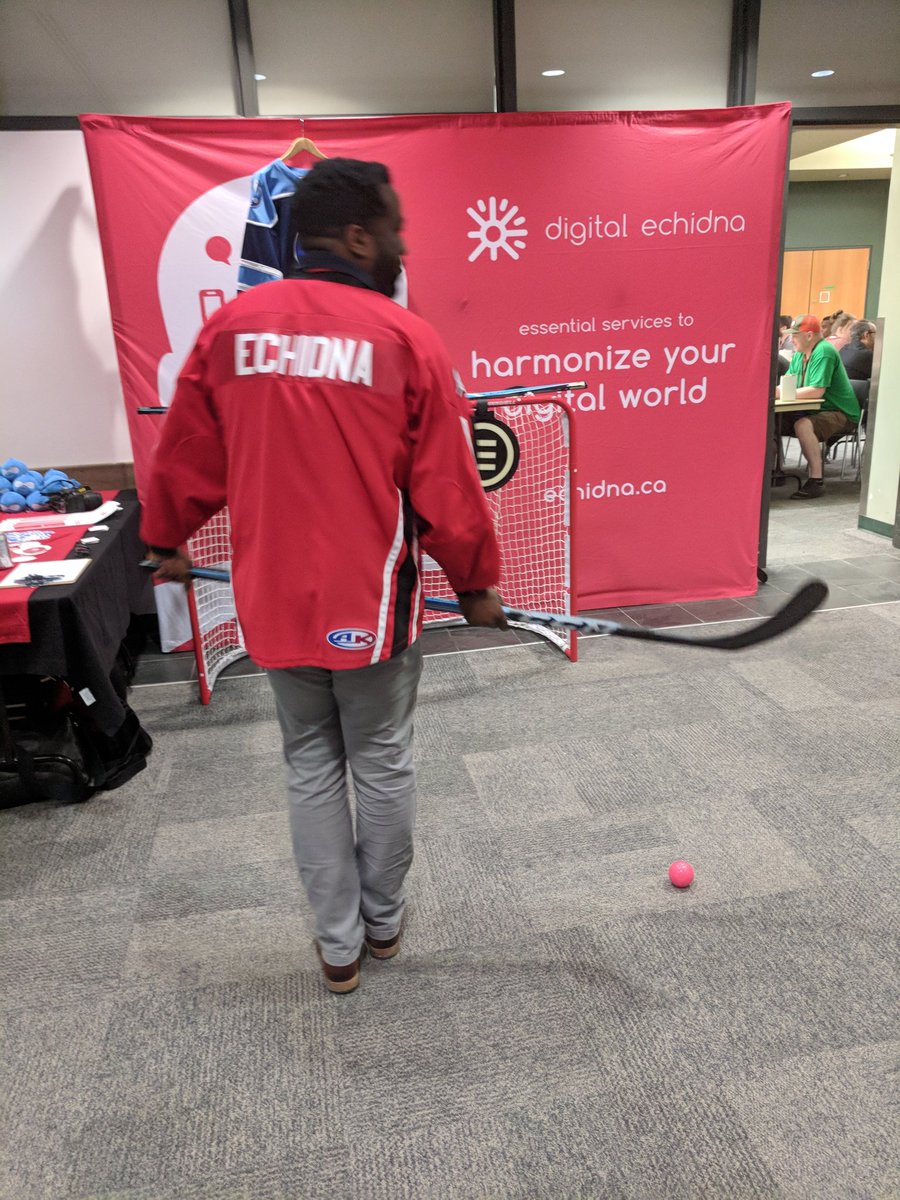 explodeconf's tweet image. Come take a shot at the @DigitalEchidna table for the chance to win this fresh #Drupal jersey. Can you do better than Victor? #ExplodeConf18